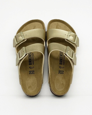 Przecena Birkenstock Arizona 1016110 gold - wygodne klapki profilaktyczne - regular fit