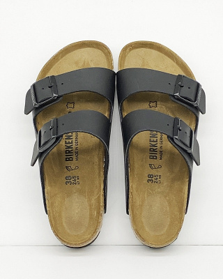 Birkenstock Arizona czarne szerokie klapki 0051791 - regulowana tęgość H-K-M