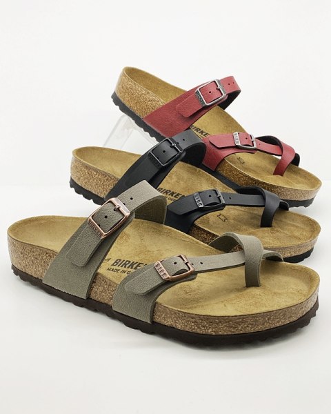 Birkenstock klapki MAYARI 1005021 Pull Up Bordeaux - regular fit, Tęgość H-J-K-M