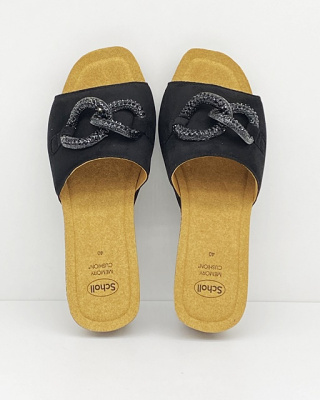Buty Scholl klapki Ravello 24 MF31347 1004 czarne, tęgość G średnia