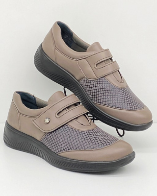 Comfortabel 940391-08 szaro-brązowe półbuty damskie, tęgość H-J