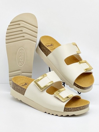 Scholl klapki Monterey 2 straps F31554 1030 j.beżowy, regulowana tęgość F-G