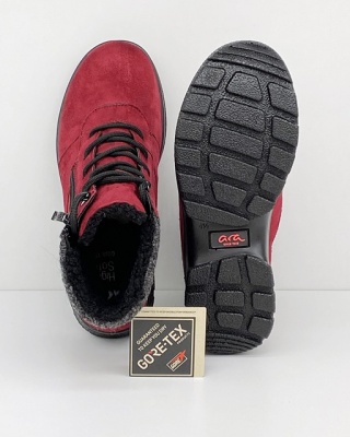 Ara Saas 12-49309 czerwone, botki zimowe, membrana GORE-TEX, tęgość G