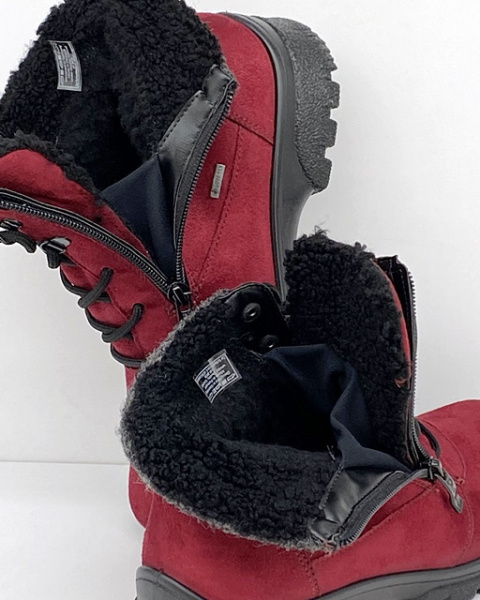 Ara Saas 12-49309 czerwone, botki zimowe, membrana GORE-TEX, tęgość G