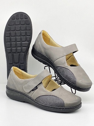 Buty haluksowe Axel 1953 popielate baleriny, regulowana tęgość H-K
