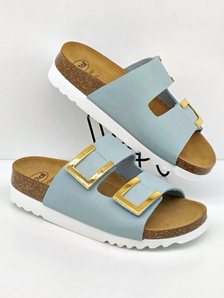 Klapki Monterey 2 Straps AD F30584 1045 niebieskie, tęgość E-F-G