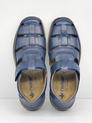 Rieker buty męskie 03578-14 granatowe sandały zabudowane, tęgość G 1/2