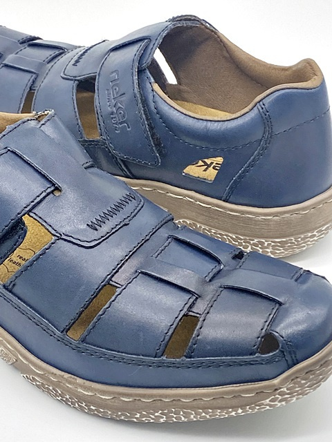Rieker buty męskie 03578-14 granatowe sandały zabudowane, tęgość G 1/2