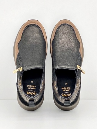 Scholl buty na szeroką stopę Calgary Zip F31756 1019 brązowe, tęgość G