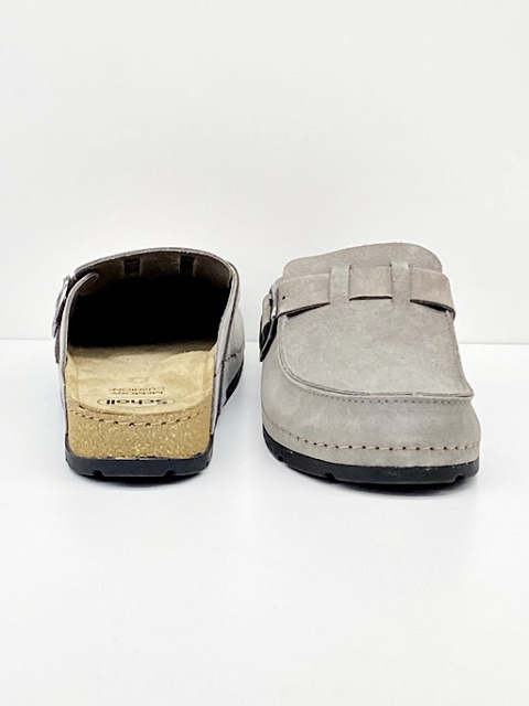 Skórzane klapki Scholl Bora Moccasin F31715 1029 szare, zakres tęgości G-H