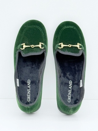 Pantofelki damskie Grunland Texi PA1268-57 zielone, wąskie, tęgość F