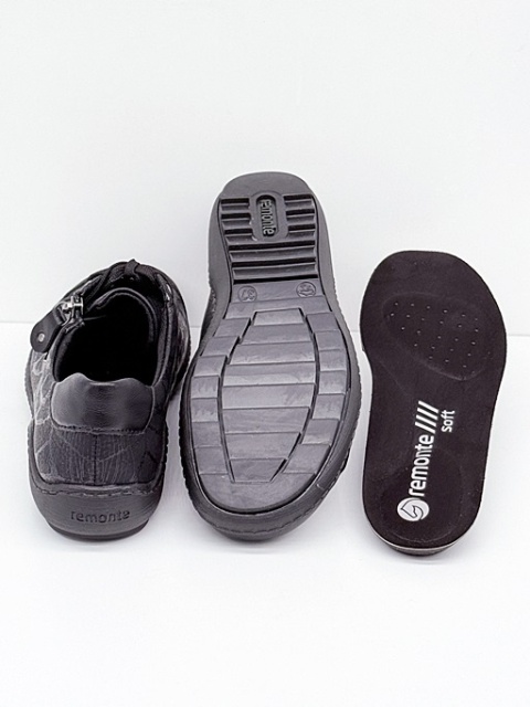 Remonte R1402-00 czarne damskie półbuty, tęgość G