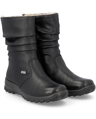 Rieker Z7171-02 czarne kozaki damskie, membrana riekerTEX, tęgość G 1/2