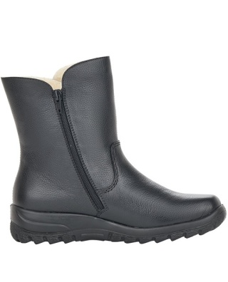 Zimowe botki damskie Rieker Z7172-00, tęgość G 1/2, membrana, owcza wełna
