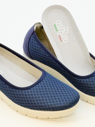 18X1538 Fly Flot buty damskie na koturnie niebieskie, tęgość K
