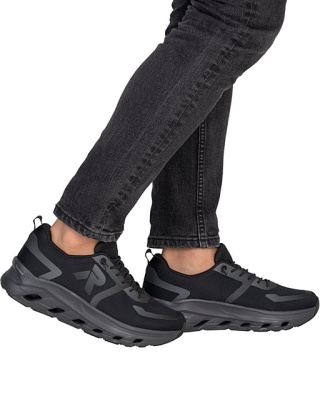 U3504-00 Rieker czarne buty męskie sportowe, poszerzana tęgość H