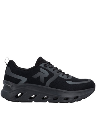 U3504-00 Rieker czarne buty męskie sportowe, poszerzana tęgość H