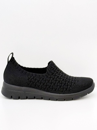 Fly Flot 27J42K8 czarne buty damskie, przędza nylonowa, zero ucisku, tęgość H