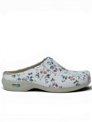Klapki zdrowotne Nursing Care PARIS WG4F1 flowers, tęgość H