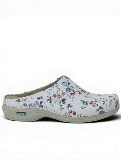 Klapki zdrowotne Nursing Care PARIS WG4F1 flowers, tęgość H