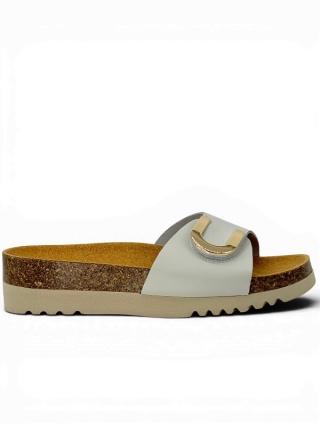 Klapki damskie Scholl Monterey Mule MF00772 1171 off white, tęgość F-G