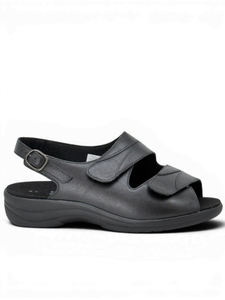 Solidus sandały MONI-019 74019-01319 czarne, buty na tęgie stopy K-M