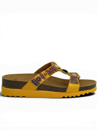 Klapki w stylu boho Scholl New Bogota MF26607 tangerine, tęgość G