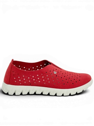 Półbuty damskie Fly Flot 65G13M8 rosso, zero ucisku, poszerzona tęgość H