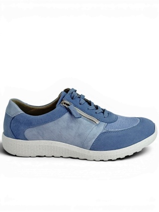 Szerokie półbuty damskie Waldlaufer M-Ira 815M01 408 267 blue, bardzo duża tęgość M-N