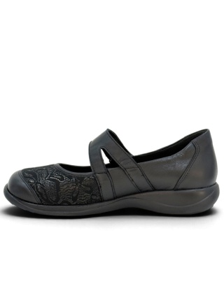 Buty Axel 1831 czarne baleriny z przepaską, haluksy i szerokie stopy, tęgość H