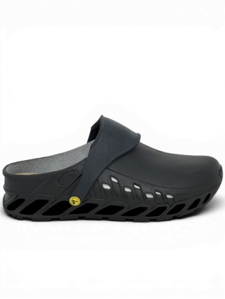 Buty medyczne z certyfikatem Scholl Clog Evoflex czarne F29378, tęgość H, szersze stopy