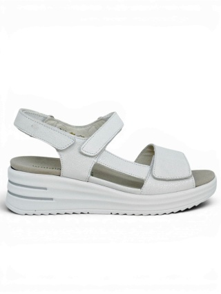 Sandałki damskie skórzane Waldlaufer H-Dina 795008 189 148 offwhite, poszerzana tęgość H