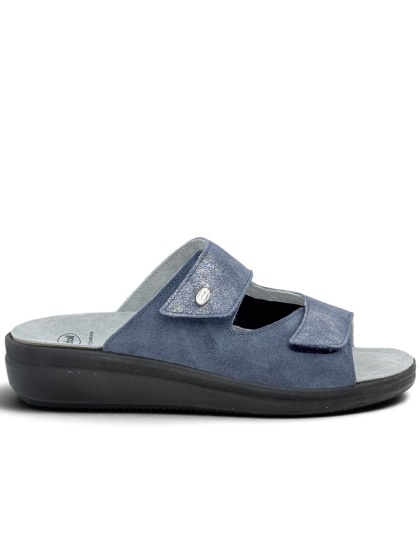 Scholl damskie klapki Antonia Elastic F00923 1007 blue, tęgość G-H