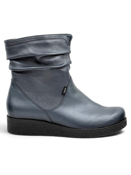 Axel 4092 buty zimowe damskie skórzane, marine gold, poszerzona tęgość H
