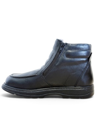 Buty zimowe męskie Solidus 82115-00736 czarne Natura Stiefel, futro merynosa, tęgość K