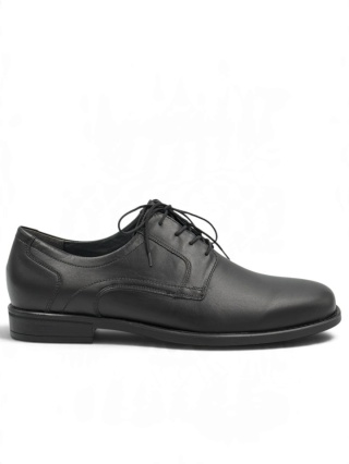 Eleganckie buty Waldlaufer 641001 149 czarne KUNO, półbuty na wysokie podbicie, tęgość K-M