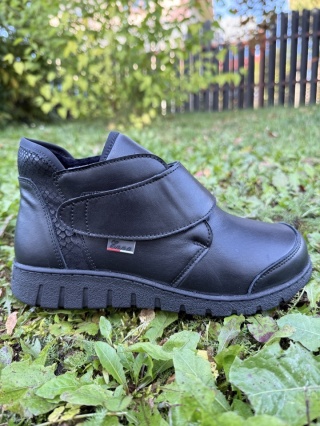 Jesienno zimowe buty damskie Enna 4008-01-F47 czarne, skórzane, tęgość K
