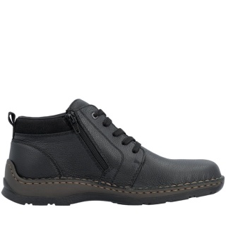 Rieker 05309-00 czarne zimowe buty męskie, regulowana tęgość G-H, membrana