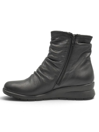 Rieker L4864-00 czarne skórzane botki damskie, tęgość G