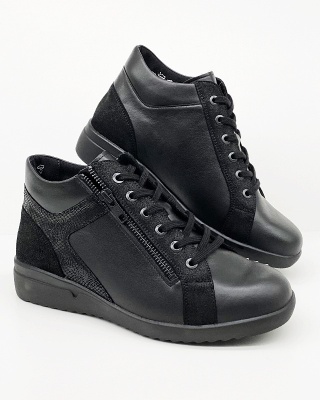 Zimowe buty Solidus Maren 49004-00805 czarne buty na szeroką i tęgą stopę, tęgość M