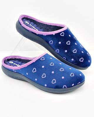 InBlu EC71 004 laczki domowe damskie, tęgość H, amortyzująca wkładka