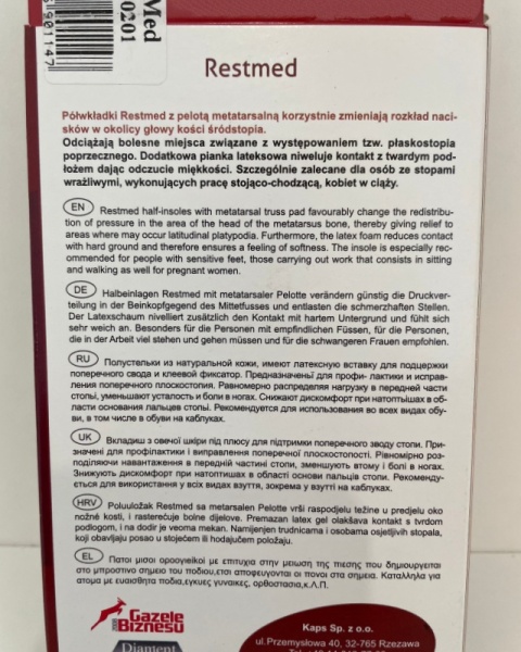 Kaps Restmed - wkładka ortopedyczna 2