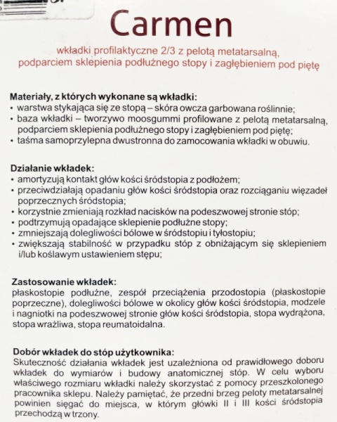 Kaps Carmen wkładki profilaktyczne 2