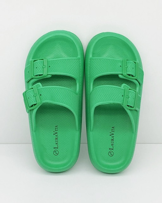 Buty Laura Vita CY-008 zielone klapki damskie, regulacja tęgości F-G-H-J
