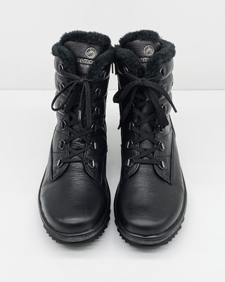 Buty zimowe damskie Remonte R8480-01 czarne, membrana, tęgość G regulowana