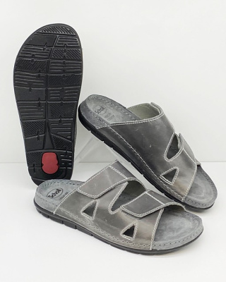 Buty Scholl klapki męskie skórzane Aberdeen 2 Man F31291 1601 szare, regulowana tęgość H-J-K