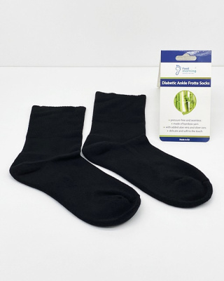 Bezuciskowe skarpetki dla diabetyków Foot Morning Diabetic Ankle Frotte czarne