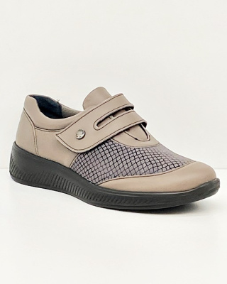 Comfortabel 940391-08 szaro-brązowe półbuty damskie, tęgość H-J