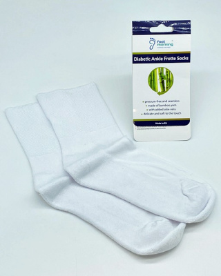 Skarpetki bezuciskowe dla diabetyków Foot Morning Diabetic Ankle Frotte białe