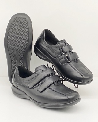 Buty Waldlaufer M54302 260 001 Millu czarne obuwie dla seniorki, tęgość M